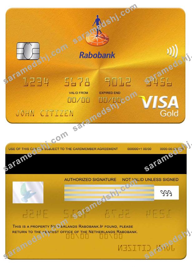 Netherlands Rabobank visa gold card